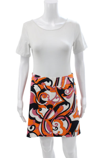 Skirtin Around Women Mini Skirt Black Geometric 97% Cotton Zip Retro Size 4
