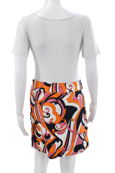Skirtin Around Women Mini Skirt Black Geometric 97% Cotton Zip Retro Size 4