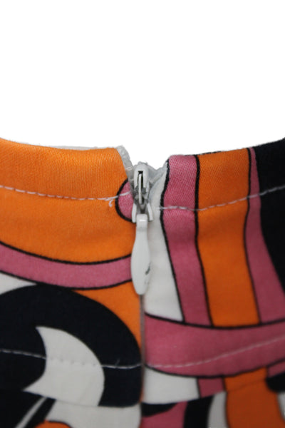 Skirtin Around Women Mini Skirt Black Geometric 97% Cotton Zip Retro Size 4