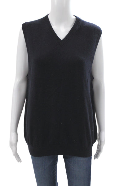 Joseph & Lyman Women Black Cashmere V-Neck Sweater Vest Size L
