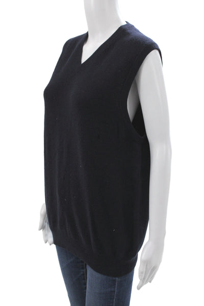 Joseph & Lyman Women Black Cashmere V-Neck Sweater Vest Size L