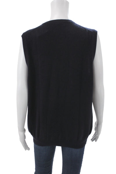 Joseph & Lyman Women Black Cashmere V-Neck Sweater Vest Size L