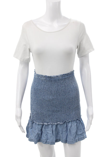 Fate. Womens Blue Tencel Mini Skirt Casual Pull On Size S