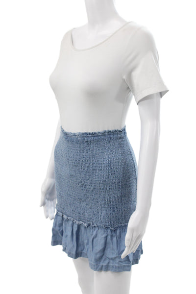 Fate. Womens Blue Tencel Mini Skirt Casual Pull On Size S