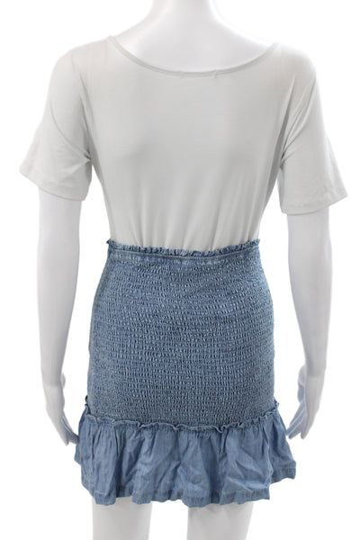 Fate. Womens Blue Tencel Mini Skirt Casual Pull On Size S