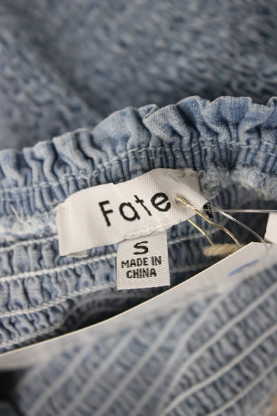 Fate. Womens Blue Tencel Mini Skirt Casual Pull On Size S