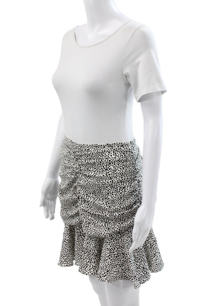 Lucy Paris Women Mini Skirt Black Animal Print Polyester Zip Short Size S
