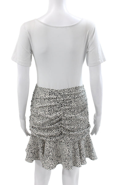 Lucy Paris Women Mini Skirt Black Animal Print Polyester Zip Short Size S