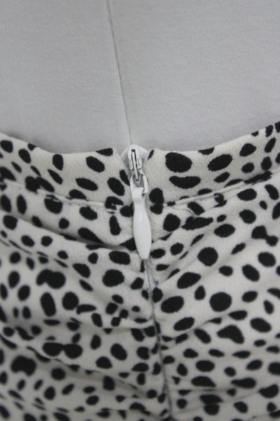 Lucy Paris Women Mini Skirt Black Animal Print Polyester Zip Short Size S