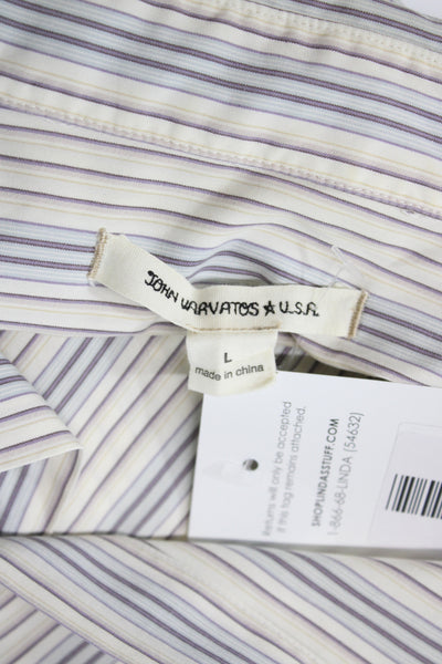 John Varvatos Star USA Men's Long Sleeves Button Down Striped Shirt Size L
