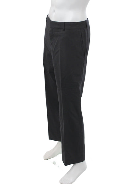 Hugo Hugo Boss Mens Black 2 Piece Wool Striped Suit Business Size 42