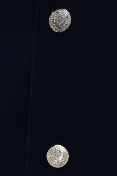LL Bean Mens Blazer Black Polyester Button Classic Size 42