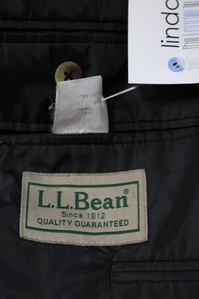 LL Bean Mens Blazer Black Polyester Button Classic Size 42