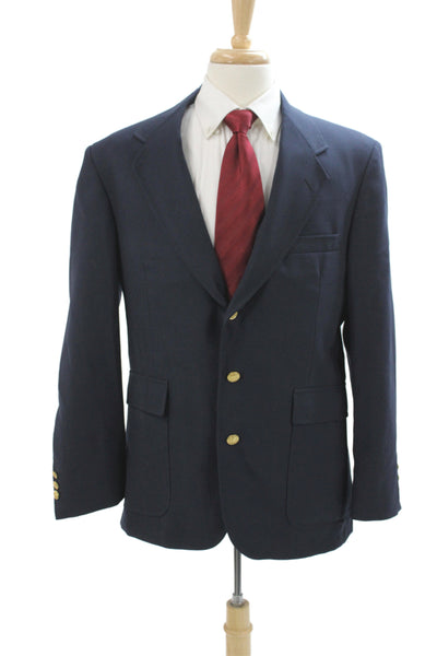 Orvis Mens Blue Wool Blazer Button Classic Size 40