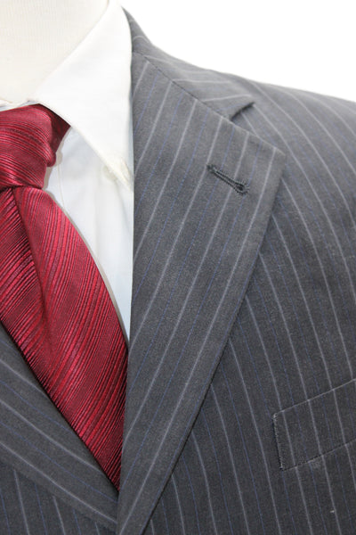 Ted Baker Mens Striped Cotton Blazer Gray Button Size 50