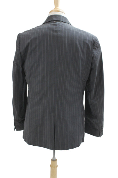 Ted Baker Mens Striped Cotton Blazer Gray Button Size 50