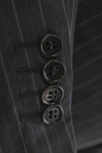 Ted Baker Mens Striped Cotton Blazer Gray Button Size 50