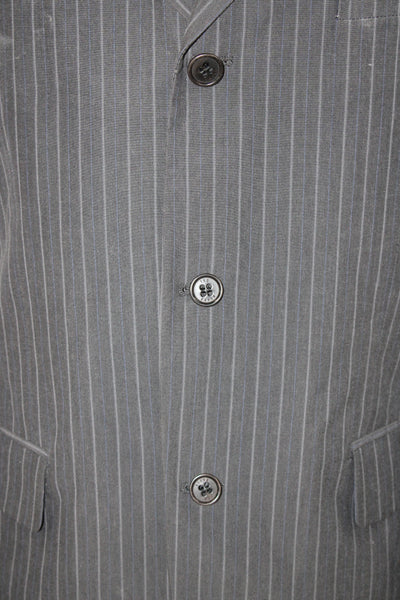 Ted Baker Mens Striped Cotton Blazer Gray Button Size 50