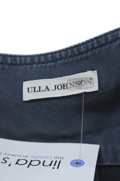 Ulla Johnson Womens Jumpsuit Blue Sleeveless Cotton Button Utility Size 8