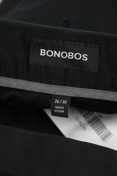 Bonobos Mens Chino Pants Black Zip Cotton Inseam 30 Size 36