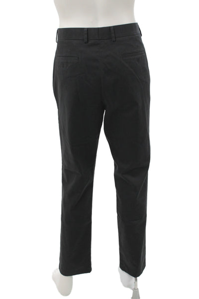 Charles Tyrwhitt Men Chino Pants Black 97% Cotton Button Size 36