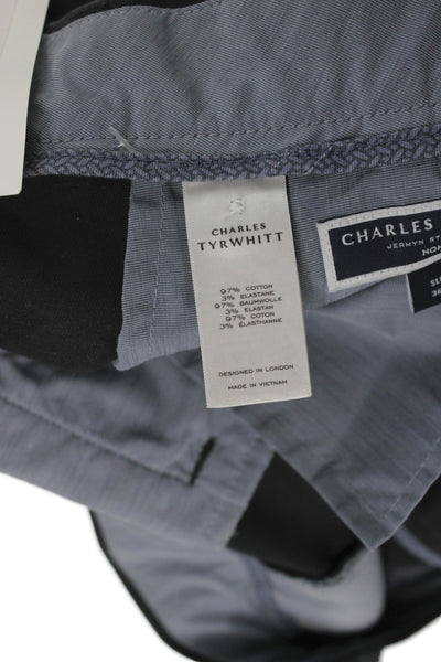 Charles Tyrwhitt Men Chino Pants Black 97% Cotton Button Size 36