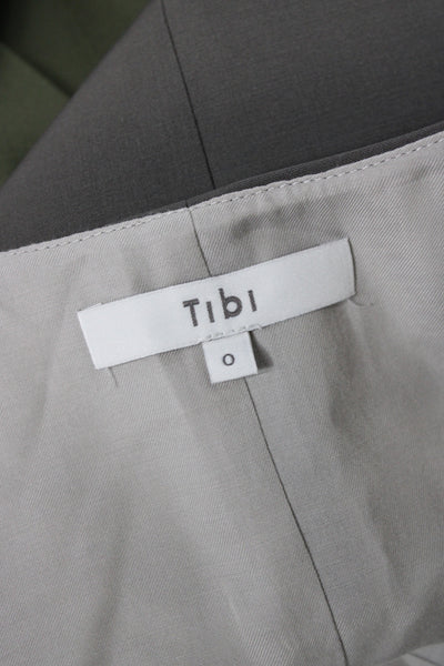 Tibi Womens Vest Gray V Neck Button Sleeveless Polyester Size 0