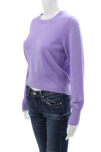 J Crew Women Purple 100% Cashmere Crew Neck Pullover Sweater Long Sleeve Size M