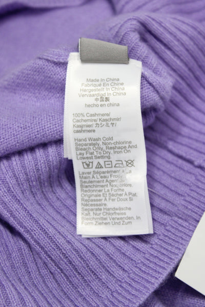 J Crew Women Purple 100% Cashmere Crew Neck Pullover Sweater Long Sleeve Size M