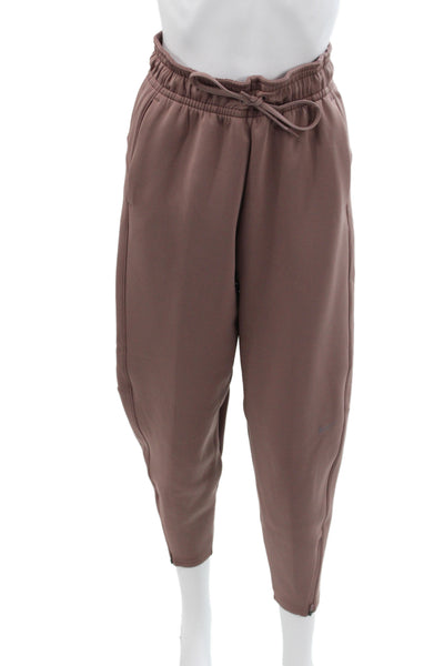 Nike Womens Brown Jogger Pants Drawstring Solid Polyester Size XS