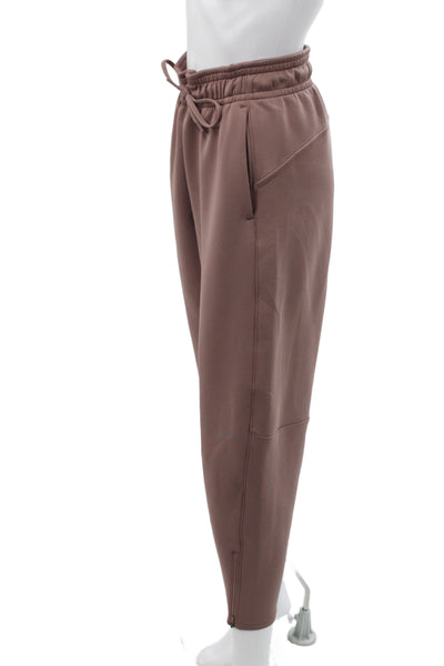 Nike Womens Brown Jogger Pants Drawstring Solid Polyester Size XS