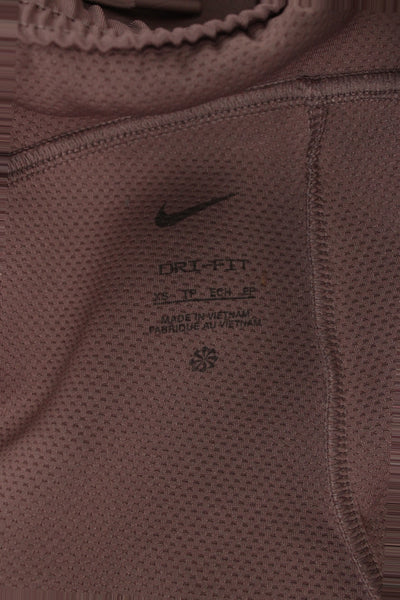 Nike Womens Brown Jogger Pants Drawstring Solid Polyester Size XS