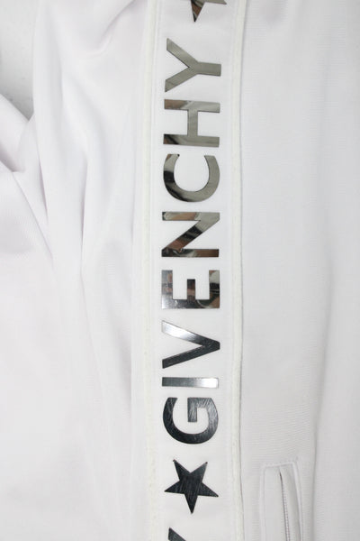 Givenchy Mens Sweatpants White Logo Drawstring Polyester Size 40