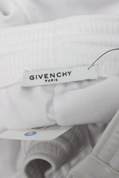 Givenchy Mens Sweatpants White Logo Drawstring Polyester Size 40