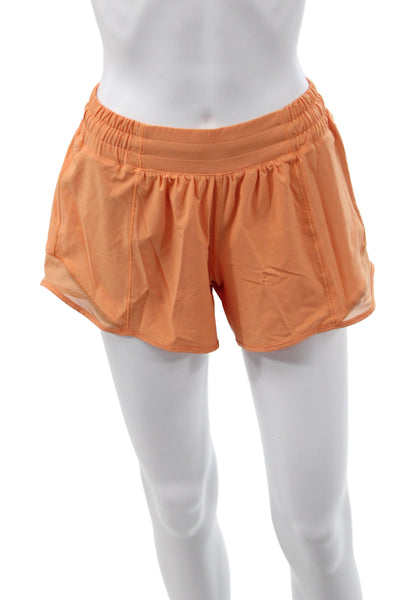 Lululemon Womens Athletic Orange Drawstring Polyester Shorts Size XS