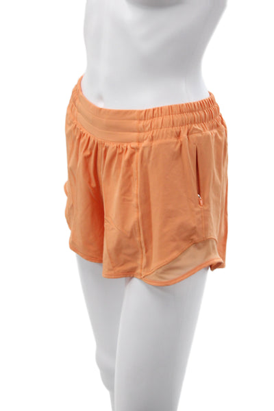 Lululemon Womens Athletic Orange Drawstring Polyester Shorts Size XS