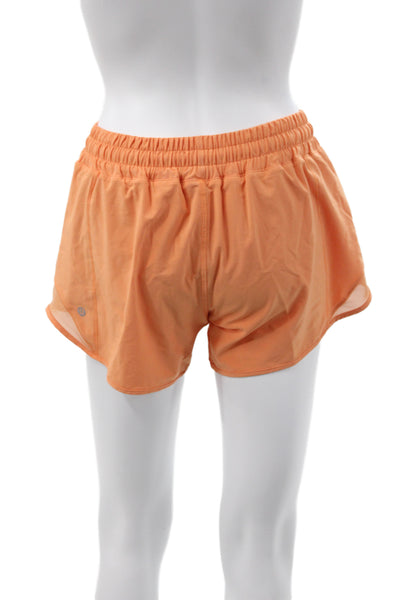 Lululemon Womens Athletic Orange Drawstring Polyester Shorts Size XS