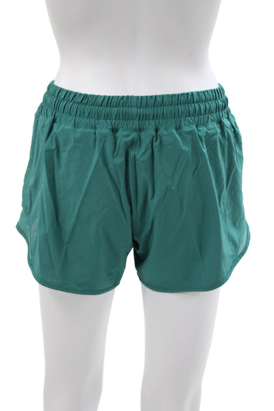 Lululemon Womens Athletic Green Polyester Shorts Zip Closure Size XS