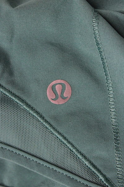 Lululemon Womens Athletic Green Polyester Shorts Zip Closure Size XS