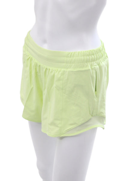 Lululemon Womens Athletic Yellow Drawstring Polyester Shorts Size XS