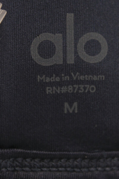 Alo Womens Polyester Spandex Blend Strappy Bralette Navy Blue Size M