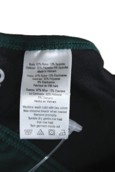 Alo Womens Spandex Blend Striped Colorblock Sports Bra Green Black Blue Size S