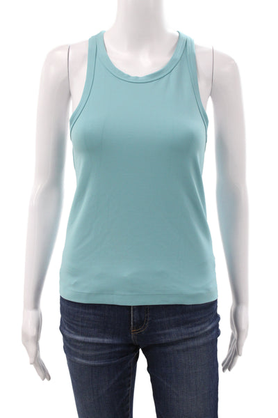 Alo Womens Spandex Blend Striped Colorblock Sports Bra Green Black Blue Size S