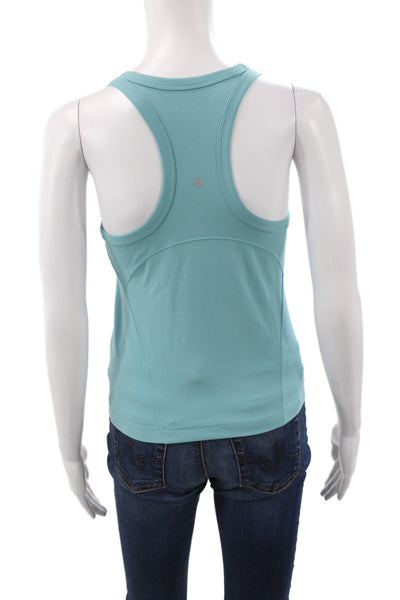 Alo Womens Spandex Blend Striped Colorblock Sports Bra Green Black Blue Size S