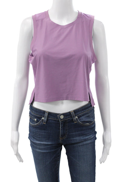 Lululemon Women Cropped Purple Tank Sleeveless Round Neck Size S