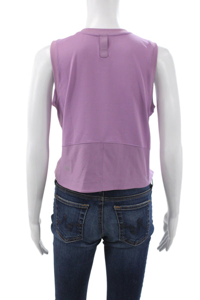 Lululemon Women Cropped Purple Tank Sleeveless Round Neck Size S