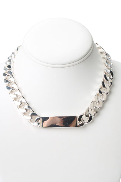 Jenny Bird Womens Silver Tone Bo Nameplate Choker Necklace 16"