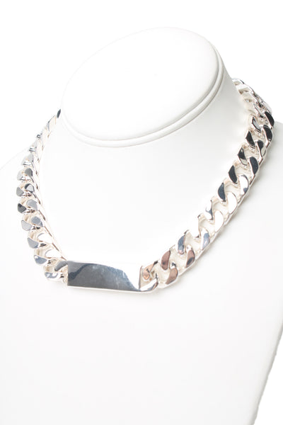 Jenny Bird Womens Silver Tone Bo Nameplate Choker Necklace 16"