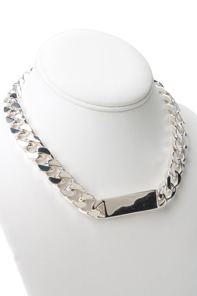 Jenny Bird Womens Silver Tone Bo Nameplate Choker Necklace 16"