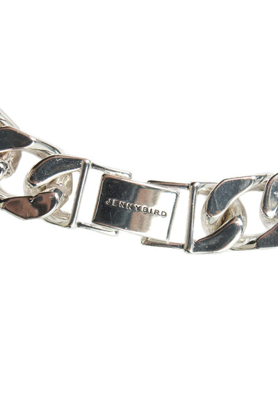 Jenny Bird Womens Silver Tone Bo Nameplate Choker Necklace 16"